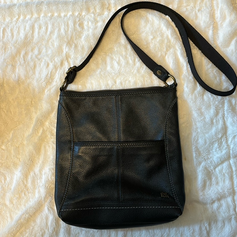 The Sak Lucia pebbled black leather crossbody